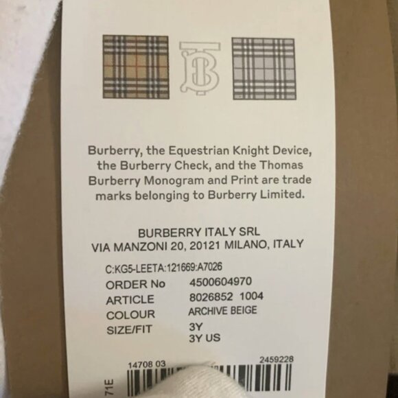 Burberry Icon Stripe Wool & Cashmere Cardigan Top Camel - Sz 3Y, 6Y OR 10Y, NWT - Picture 7 of 13